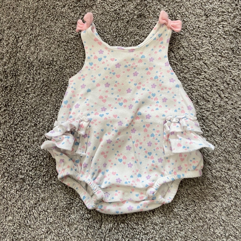 Flower heart ruffle romper